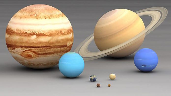 The scale of the solar system; Mercury, Mars, Venus, Earth, Neptune, Uranus, Saturn, Jupiter, quiz