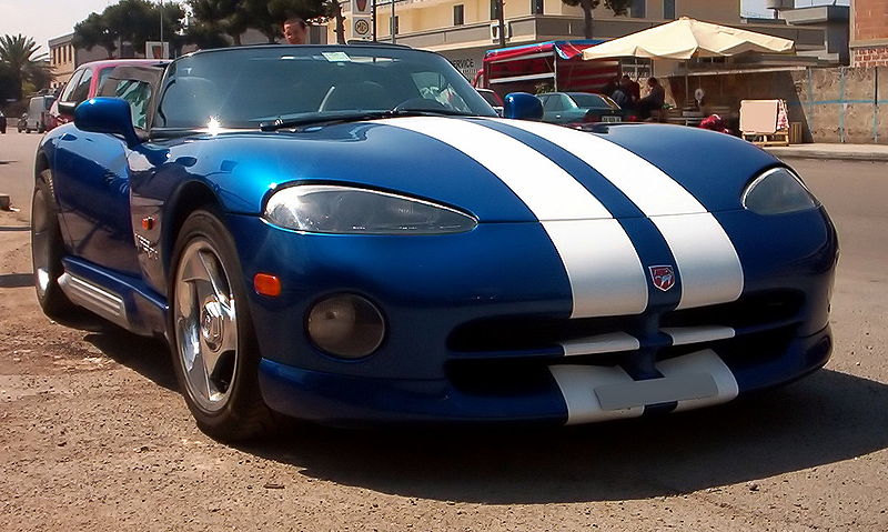 Dodge Viper-blue with white stripes supercar